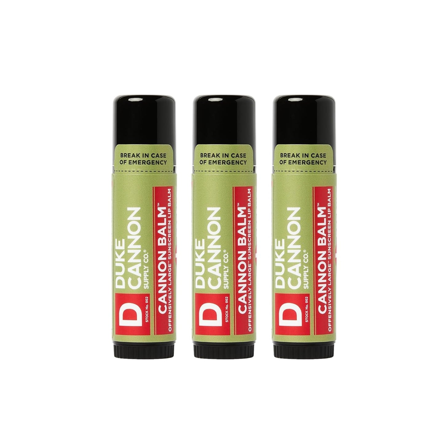 Duke Cannon Supply Co. - Tactical Lip Protectant Balm, Fresh Mint (3 Pack of 0.56 oz) Superior Performance Lip Protection Balm for Hard Working Men - Fresh Mint