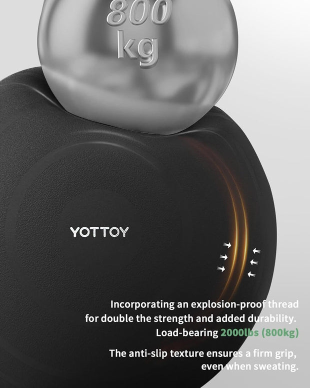 YOTTOY Anti-Burst Exercise Ball for Working Out, Yoga & Pregnancy, Extra Thick Workout Ball for Physical Therapy & Fitness