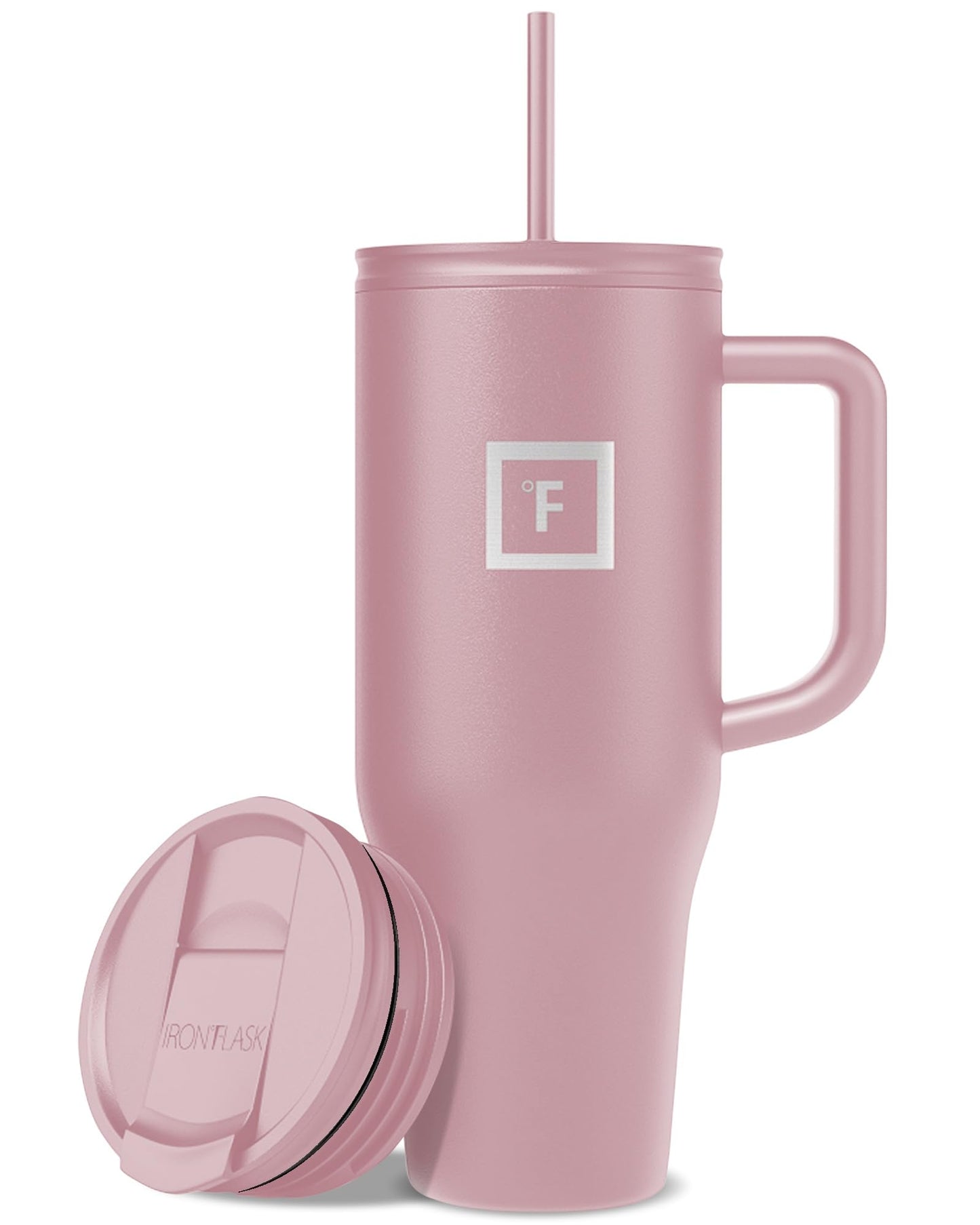 IRON °FLASK Co-Pilot Insulated Mug w/Straw & Flip Cap Lids - Cup Holder Bottle for Hot, Cold Drink - Leak-Proof - Water, Coffee Portable Travel Mug - Aurora, 32 Oz