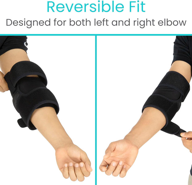 Vive Elbow Brace - Tennis Compression Sleeve - Wrap for Golfers, Bursitis, Left or Right Arm - Tendonitis Support Strap for Golf, Men and Women - Epicondylitis and Sports Recovery