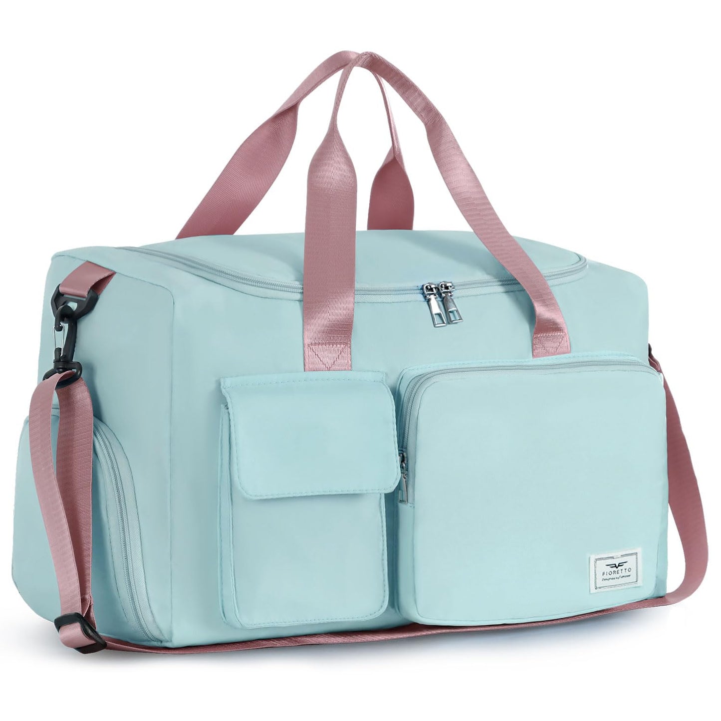 FIORETTO Women's Gym Duffle Bag with Shoes Compartment, 37L Capacity, Ideal for Travel, Gym, Sports, Duffel, Weekender