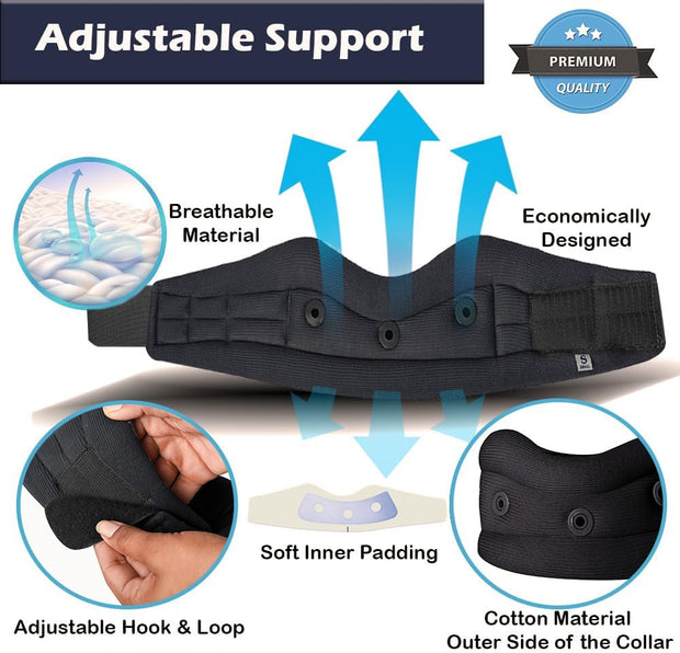 Wonder Care Neck Brace for Sleeping Cervical Collar Adjustable Neck Support Brace Relief Cervical Spine Pressure Ideal for Travel, Office Workers & Neck Injury Recovery, X-Large