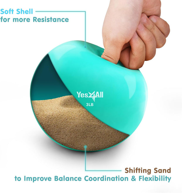 Yes4All Weighted Toning Balls for Exercise, Soft Medicine Balls for Exercise, Pilates, Yoga, Balance, Flexibility, 2-10lbs