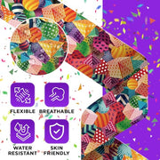 OK TAPE Patterned Kinesiology Tape, Elastic Physical Therapy Athletic Tape for Pain Relief & Muscle Support, Uncut Kinetic Tape, 2in x 16.4ft- 2 Rolls (Geometric)