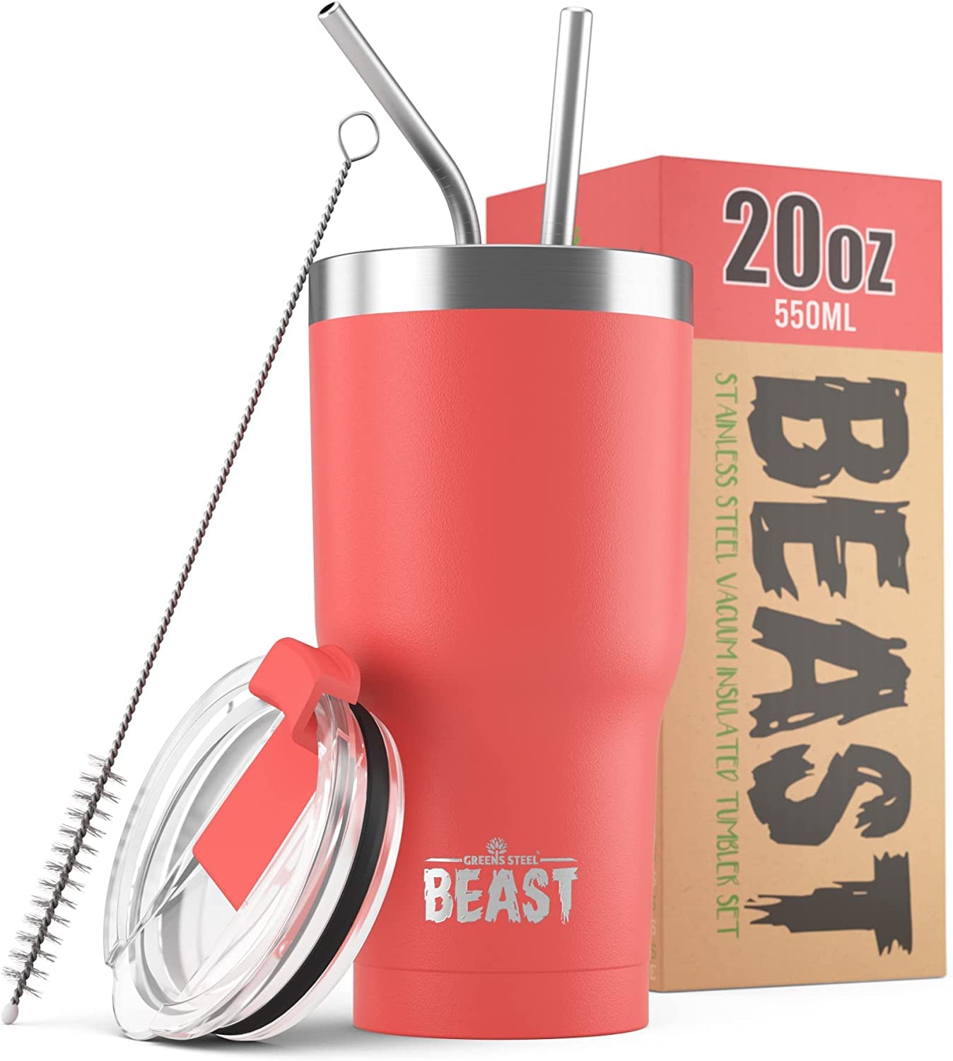 Beast 50 oz Tumbler Stainless Steel Vacuum Insulated Coffee Ice Cup Double Wall Travel Flask (Arctic White)