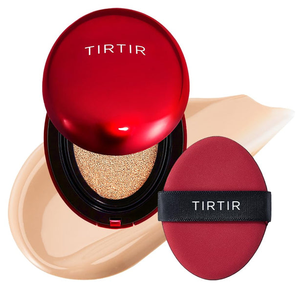 TIRTIR Mask Fit Red Cushion Foundation | Full coverage, Weightless, Skin fit, Satin Glow Finish, Korean Makeup, beauty, Tattoo cover up, Buildable (#29N Natural Beige, 0.63 Fl Oz)