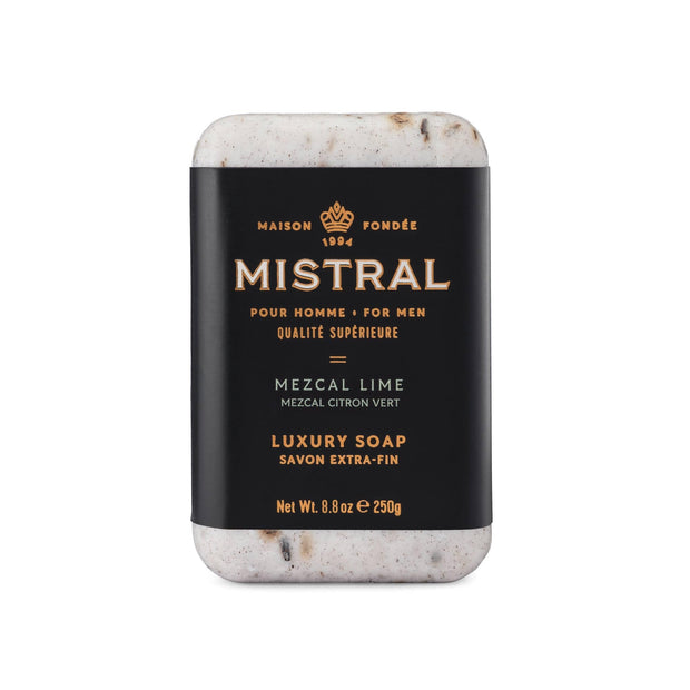 Mistral Cedarwood Marine Luxury Bar Soap for Men | Men’s Natural Soap Bar | Paraben, Phthalates Free | Moisturizing & Triple-Milled Natural Soap for Men - Made in France | Large, 8.8 oz