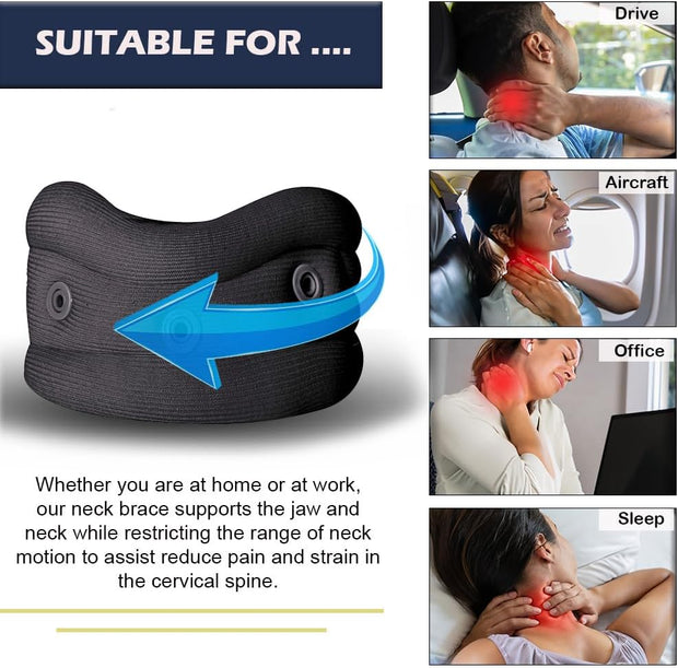 Wonder Care Neck Brace for Sleeping Cervical Collar Adjustable Neck Support Brace Relief Cervical Spine Pressure Ideal for Travel, Office Workers & Neck Injury Recovery, X-Large