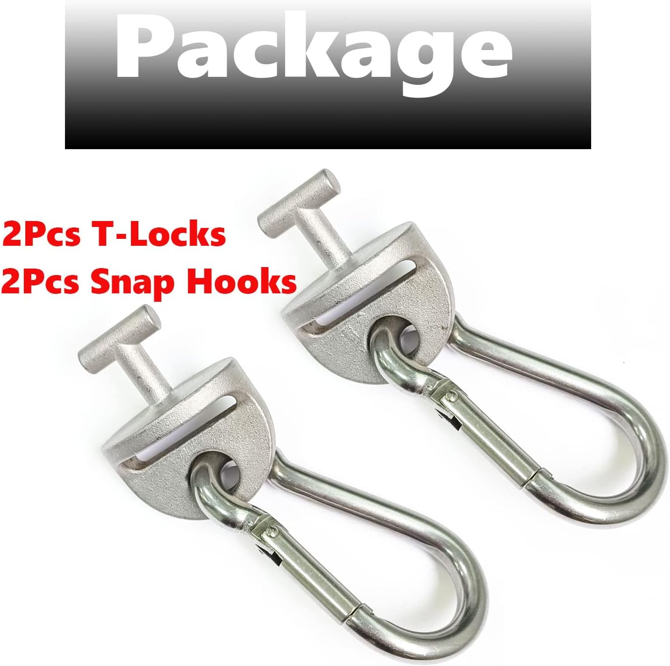 1Pair Tonal T Lock Adapter with Snap Hooks, Stainless Steel Accessories for Tonal Gym Machine