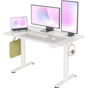 INNOVAR Electric Standing Desk, Adjustable Height Stand up Desks, 48 x 24 Inches Sit Stand up Desk for Home Office Computing, 3-Preset Memory Height Ergonomic Rising Desks, Black