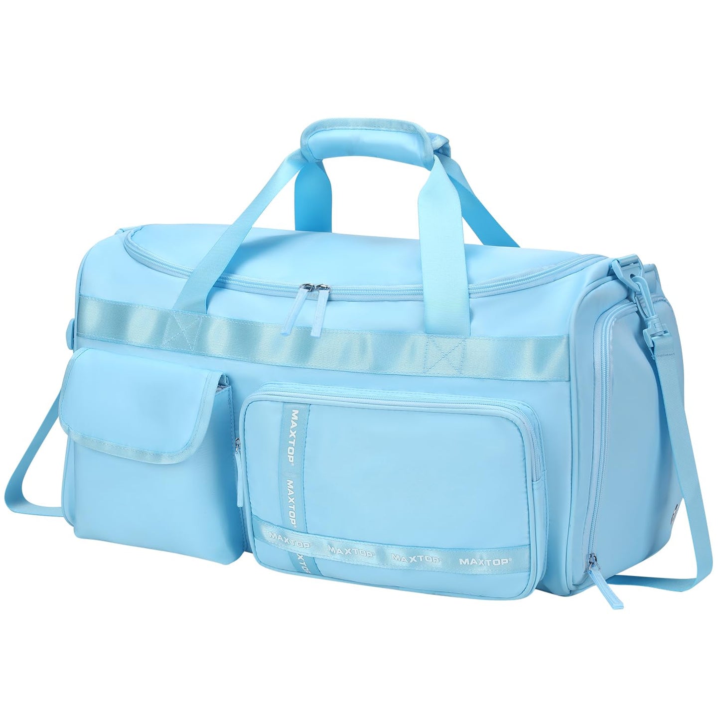MAXTOP Gym Bag for Women Men Travel Duffle Bag Large Capacity Carry On Weekender Overnight Bag With Shoe Compartment Gym Tote Dry Wet Separation Duffel Bag for Travel