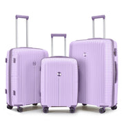 Joyway Luggage Sets 6 Piece PP Hardside Carry on Suitcase with Spinner Wheels and TSA Lock for Travel, Purple