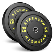 Olympic Rubber Bumper Weight Set - 2 Inch Barbell Plates for Home Gym Strength Training