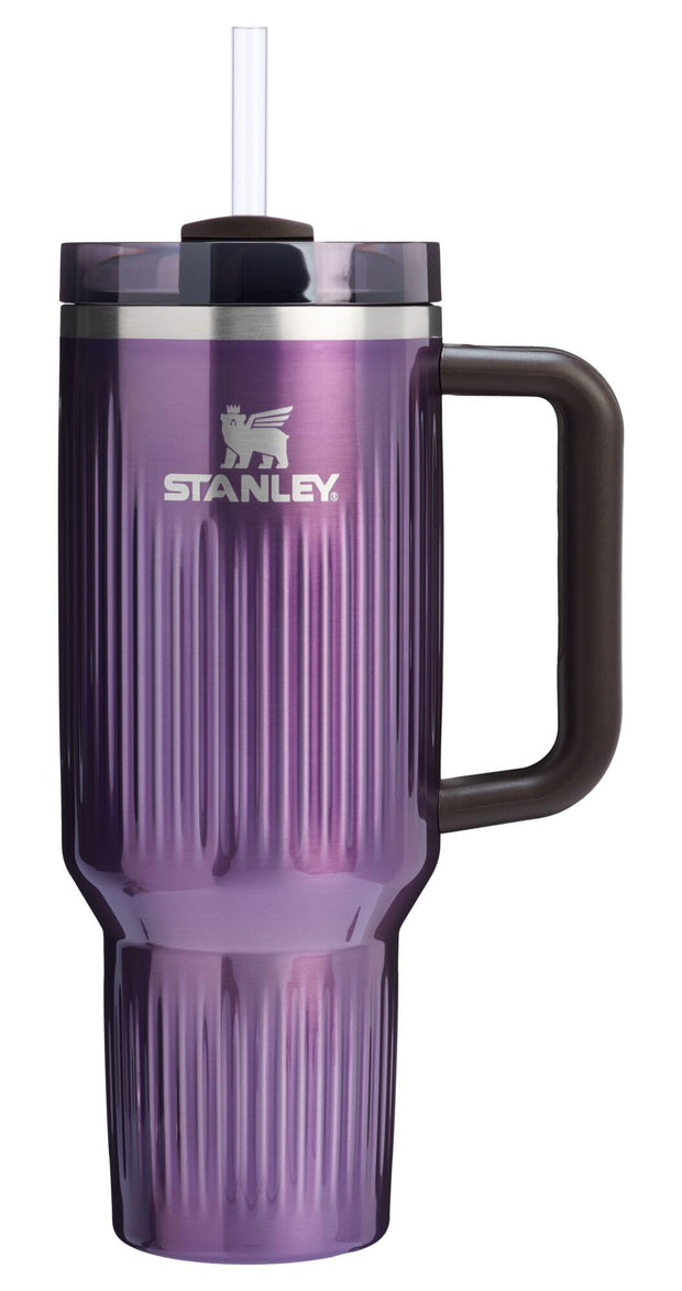 STANLEY Quencher H2.0 Tumbler with Handle and Straw 40 oz | Flowstate 3-Position Lid | Cup Holder Compatible for Travel | Insulated Stainless Steel Cup | BPA-Free | Black Chroma