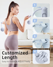 YOTTOY Skipping Ropes for Adults -Cordless Counter Jump Rope with Large Cordless Ball-Weighted Jump Rope for Women with LCD Display