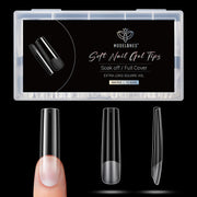 Modelones Medium Almond Nail Tips 510Pcs Clear False Acrylic Almond Press on Nails Pre-shape Full Cover Fake Extension DIY at Home 15 Sizes