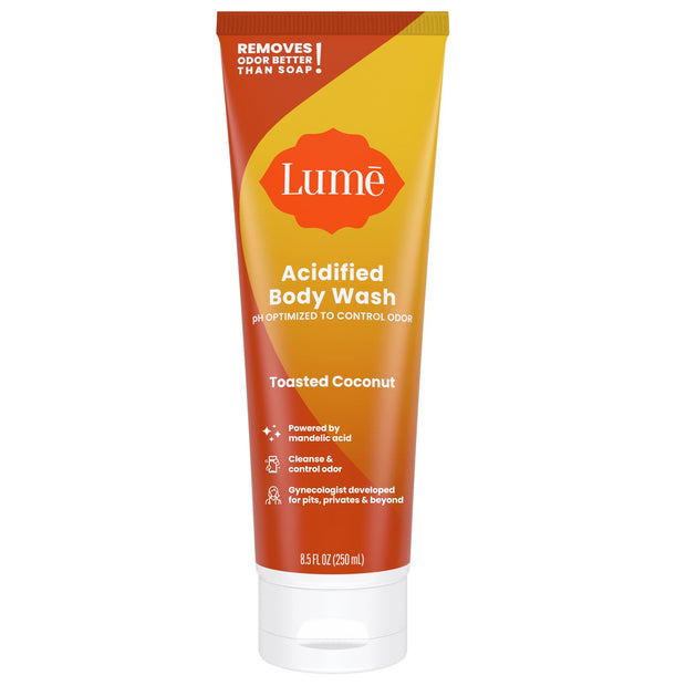 Lume Acidified Body Wash - 24 Hour Odor Control - Removes Odor Better than Soap - Moisturizing Formula - Formulated Without SLS or Parabens - OB/GYN Developed - 8.5 ounce (Pack of 2) (Unscented)