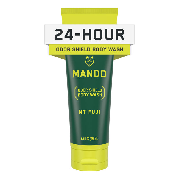 Mando Odor Shield Body Wash - 24 Hour Control - Removes Odor Better than Soap - SLS and Paraben Free, Skin Safe - 8.5 Ounce (Pro Sport)