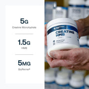 Transparent Labs Creatine HMB - Creatine Monohydrate Powder with HMB for Muscle Growth, Increased Strength, Enhanced Energy Output, and Improved Athletic Performance - 30 Servings, Unflavored