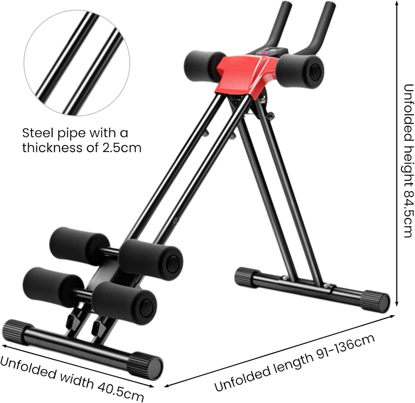 Ab Workout Machine & Abdominal Trainer for Home Gym, Studio,5 Adjustable Heights, Core Strength Training Equipment,Multifunctional Fitness for Men, Women, Beginners to Advanced