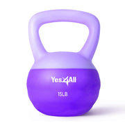 Yes4All Soft Kettlebell, PVC Kettlebells Exercise Weights & Color-Coded Strength Training Kettlebells with 4 Options (5,10,15,20lb), Gentle Hand Weights for Women at Home