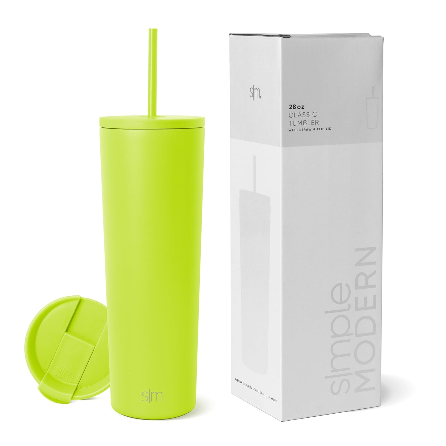 Simple Modern Insulated Tumbler with Lid and Straw | Iced Coffee Cup Reusable Stainless Steel Water Bottle Travel Mug | Gifts for Women Men Her Him | Classic Collection | 24oz | Midnight Black
