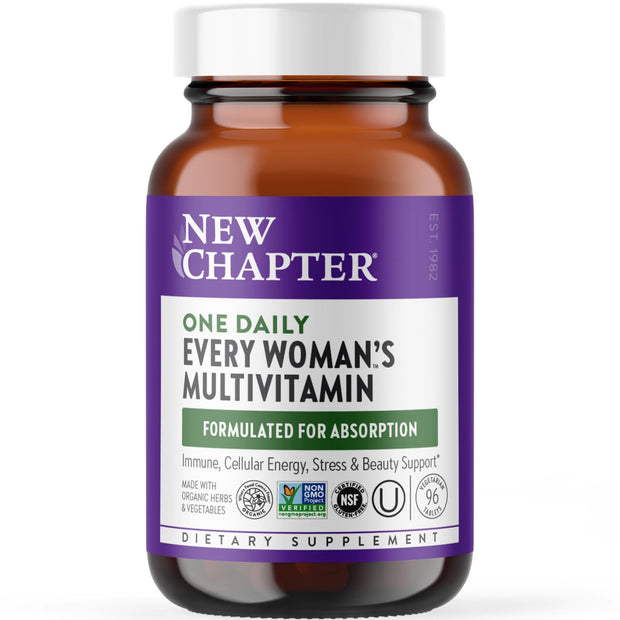 New Chapter Women's Multivitamin for Immune, Beauty + Energy Support with 20+ Nutrients -- Every Woman's One Daily, Gentle on the Stomach, 72 Count