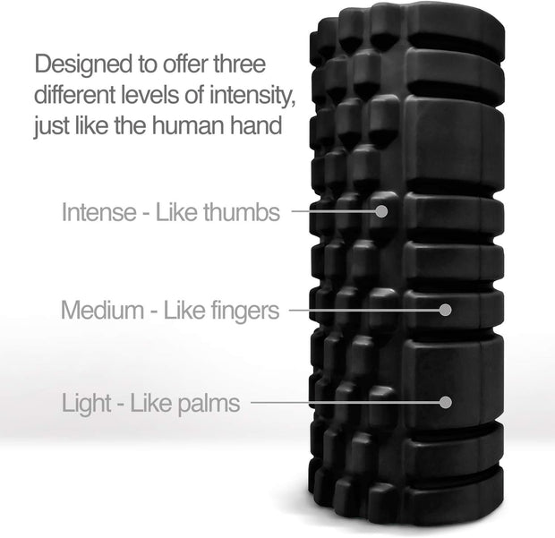 Trigger Point Releasing Foam Massage Roller with Medium Compression for Exercise, Stretching, and Muscle Recovery - Relieves Muscle Tightness, Improves Mobility, and Circulation
