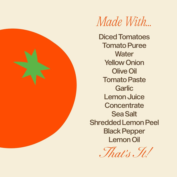 Sauz | Summer Lemon Marinara Pasta Sauce, 25 Oz Jar (4-Pack), Fresh Citrus Zest, Gluten-Free, Non-GMO, Multi-Use Tomato Sauce with Clean Ingredients – Small Batch Fresh Tomato Sauce