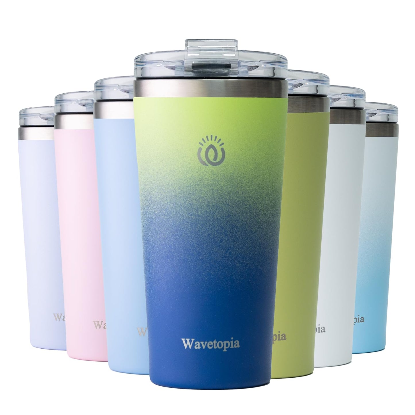 Insulated Coffee Mug with Lid, Reusable Stainless Steel Travel Coffee Cup, 16 Oz Double Wall Vacuum Spill Proof Tumbler Cups for Men and Women Hot & Cold Drinks（Black）