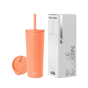 Simple Modern Insulated Tumbler with Lid and Straw | Iced Coffee Cup Reusable Stainless Steel Water Bottle Travel Mug | Gifts for Women Men Her Him | Classic Collection | 24oz | Midnight Black