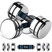 Northdeer Steel Dumbbells Ultracompact & Adjustable Chrome Dumbbell with Foam Handles 5lb 10lb 15lb 20lb 30lb 50lb Home Gym Workout (Choice of Size)
