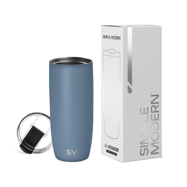 Simple Modern Travel Coffee Mug Tumbler with Flip Lid | Reusable Insulated Stainless Steel Cold Brew Iced Coffee Cup Thermos | Gifts for Women Men Him Her | Voyager Collection | 12oz | Almond Birch