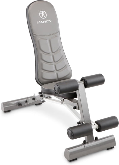 Marcy Deluxe Foldable Utility Bench Gym Equipment - SB-10100 , Black