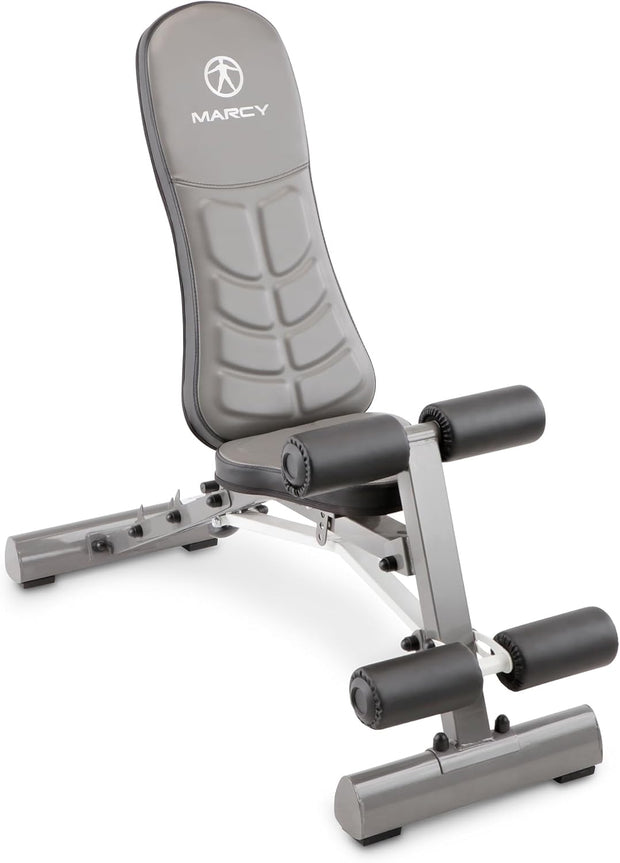 Marcy Deluxe Foldable Utility Bench Gym Equipment - SB-10100 , Black