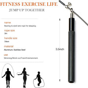 Speed Skipping Rope Adjustable Jumping Rope with Aluminium Alloy Handle and Ball Bearing Tangle-Free Exercise Rope for Home Exercise & Slim Body , Cross Fit Training, Fitness, Exercis Ideal for Aerobic Exercise
