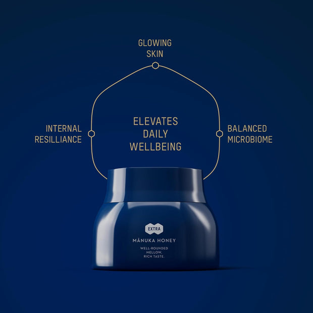 Manuka Health Extra MGO 600+ Manuka Honey Kit, Includes MGO 600+ (250g), Gold Spoon, and Drawstring Bag, Authentic Raw Honey from New Zealand