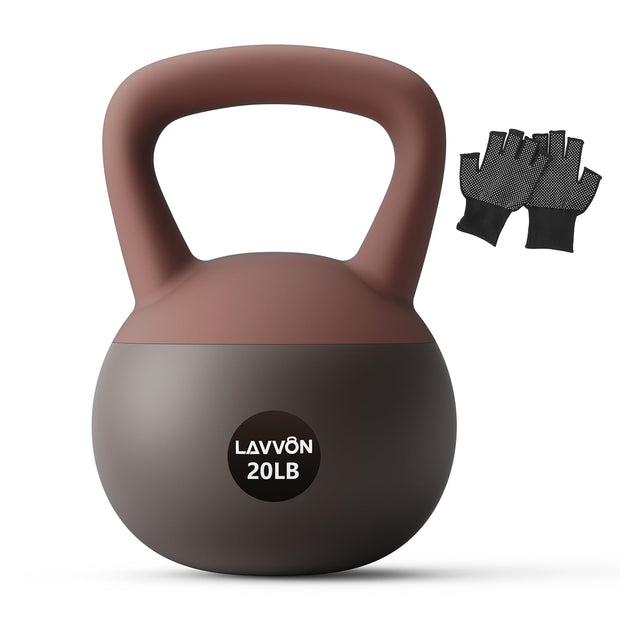 Soft Kettlebell - Cushioned Impact-Resistant Base and Anti-Slip, Kettle bell Anti-Slip Grip Weight for Home Workouts, Safe Strength Training Kettlebells Sets for Women & Men, With Non-slip Gloves