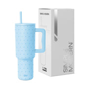 Simple Modern 40 oz Trek Tumbler with Handle and Straw Lid | Cup Holder Friendly Insulated Stainless Steel Travel Mug | Blue Dune