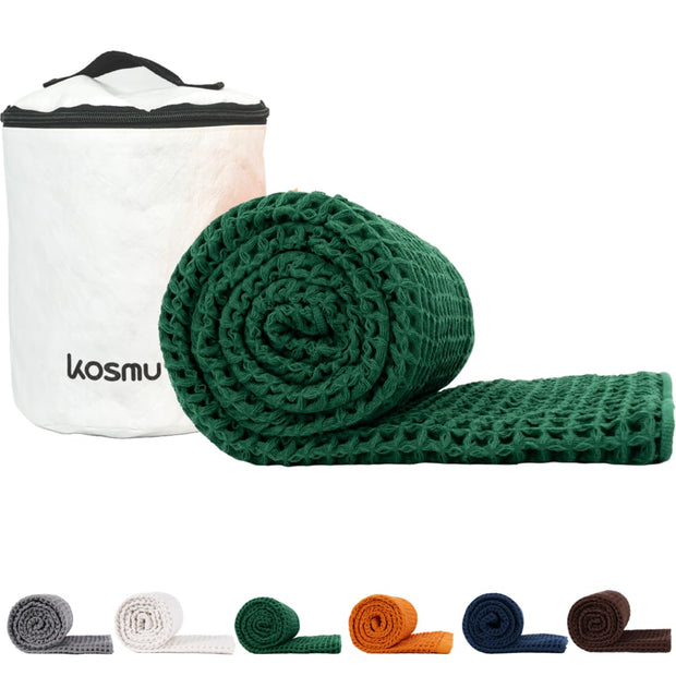 Luxury Japanese Cotton Waffle Bath Towel | Plush, Absorbent, and Quick Dry (Coral Orange, Hand Towel, 32" x 16")