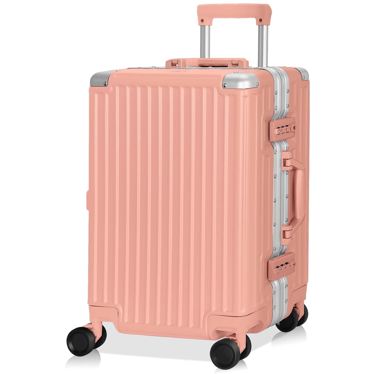 AnyZip Luggage Aluminium Frame Suitcase Hard Shell TSA Lock No Zipper 28In Black