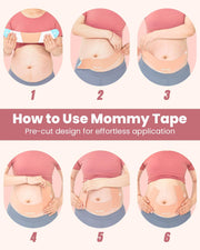 OK TAPE Pregnancy Belly Band Tape, for Belly Pain, Back Pain Relief, Swelling Relief, Non-irritant Physical Belly Support Tape for Pregnant Women, Precut 12 Strips, 4 Sets - Week 27 onwards