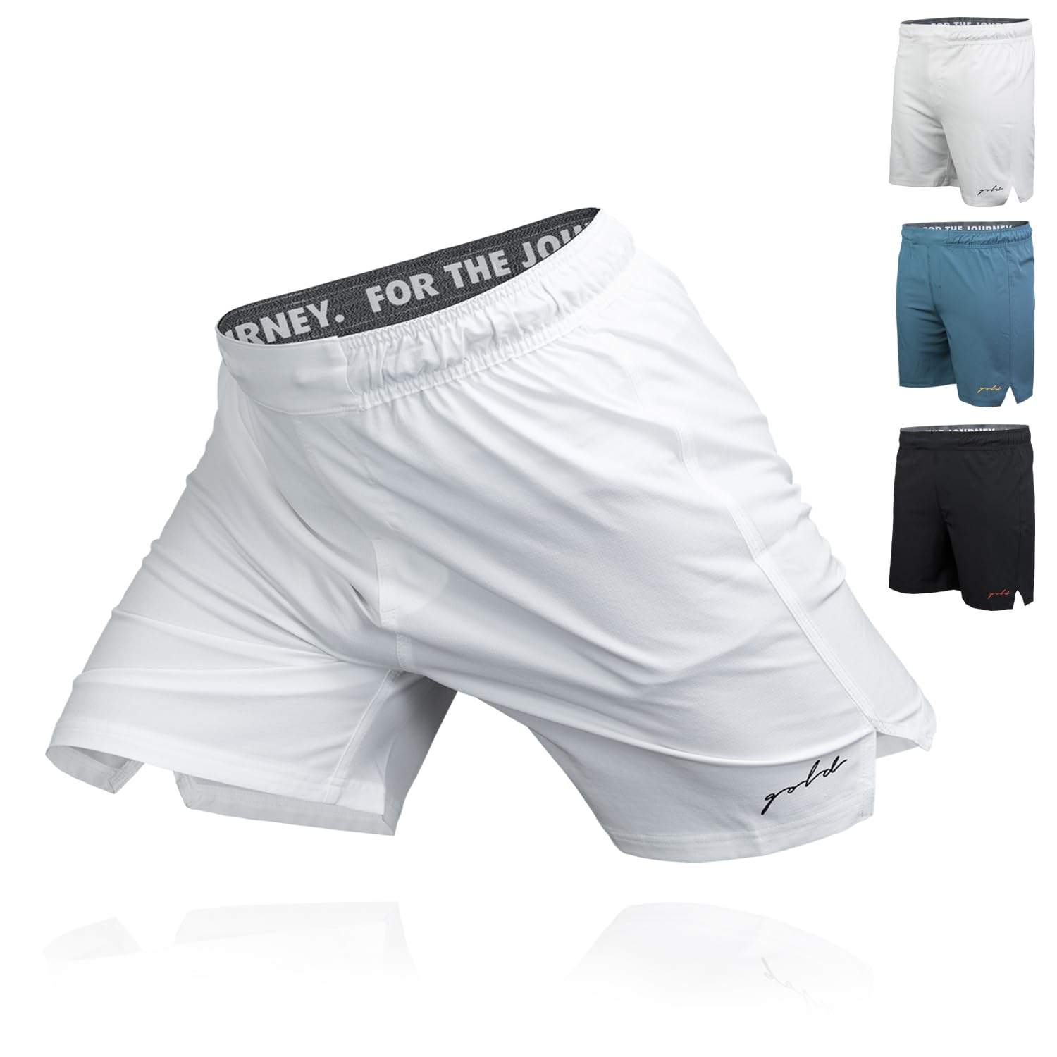 Gold BJJ Airflex Jiu Jitsu Shorts - Fight Short for No Gi, Wrestling, MMA & Boxing