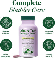 Semaine Urinary Tract Cleanse & Protect – 30 ct, Bladder Support Supplement for Women, Flushes Urinary Tract. Combines Cranberry Proanthocyanidins with Hibiscus.