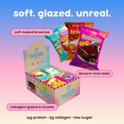 Prime Bites Protein Brownie from Alpha Prime Supplements | High Protein, Collagen Fortified Low Sugar Treat | Delicious Snack | 12 Bars per Box (Variety Pack)