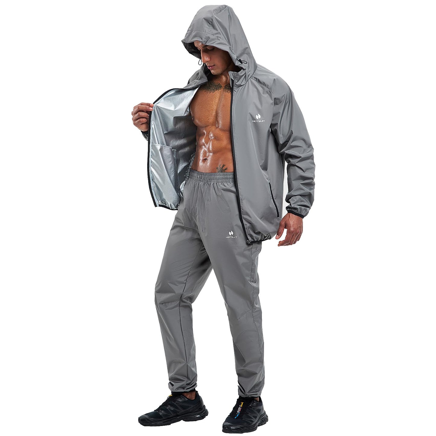 HOTSUIT Sauna Suit for Men Weight Loss Sweat Suit Boxing Exercise Sweat Sauna Jacket Pants
