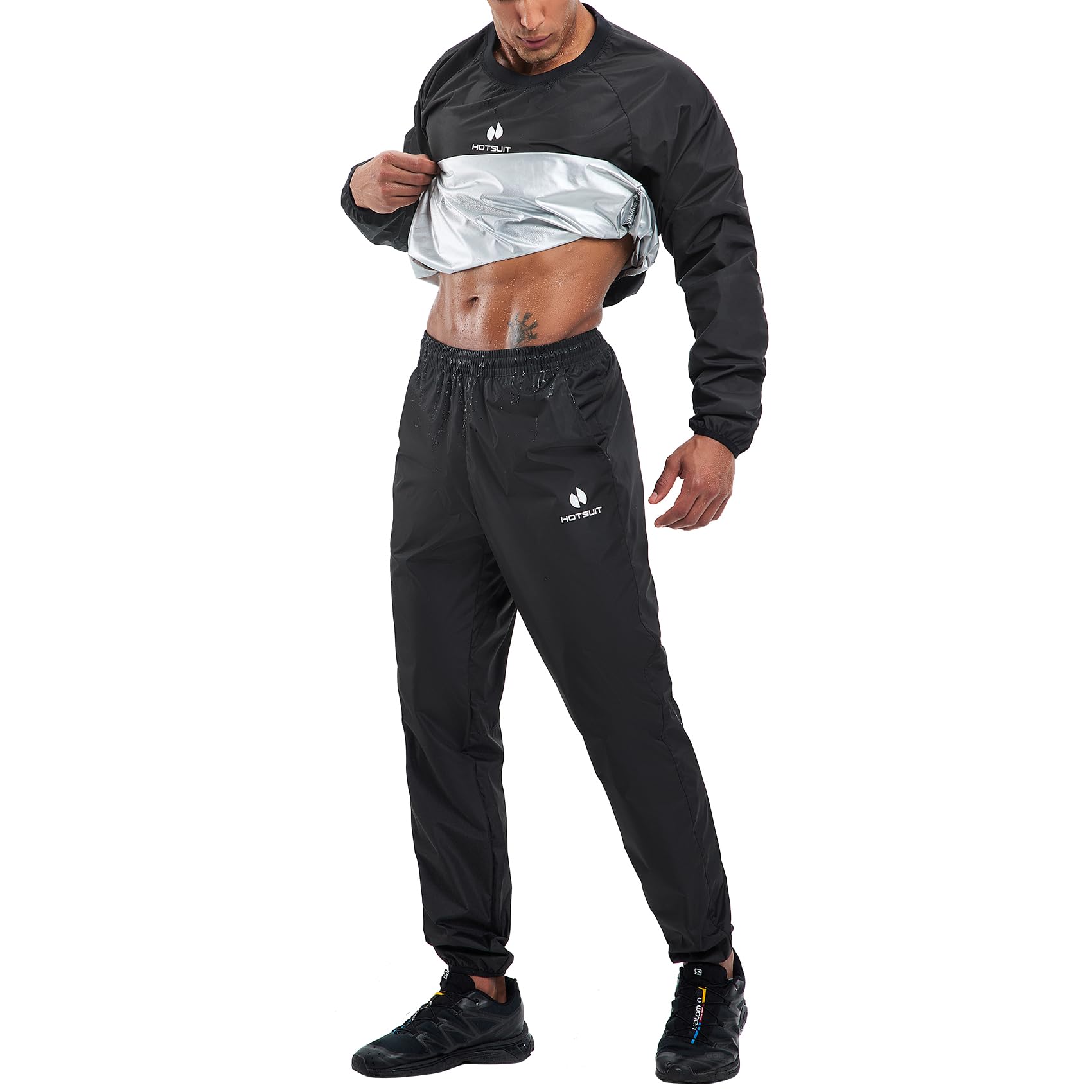 HOTSUIT Sauna Suit Men Anti Rip Sweat Suits Gym Boxing Workout Jackets