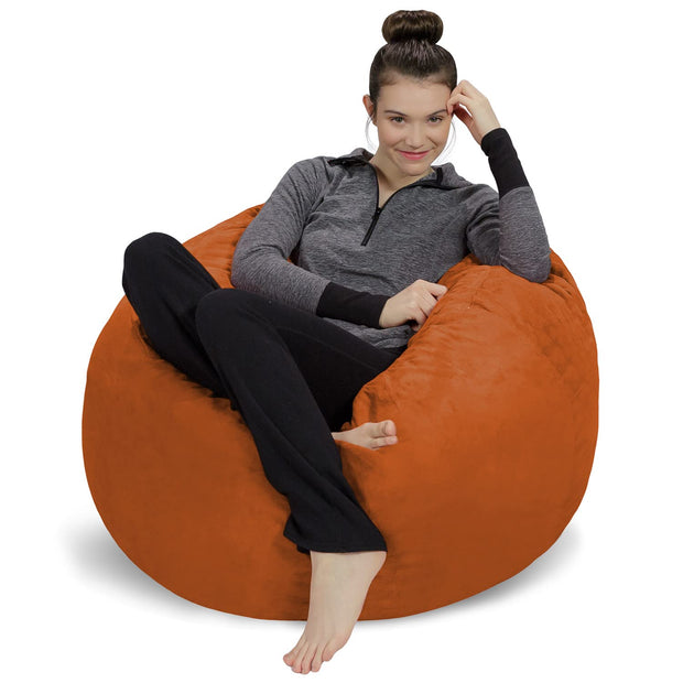 Sofa Sack Bean Bag Chair - Plush, Ultra Soft - Memory Foam Bean Bag Chair with Microsuede Cover - Stuffed Foam Filled Furniture and Accessories for Dorm Room 3 Feet - Charcoal