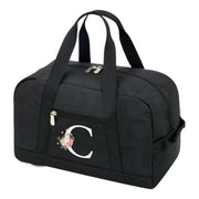 Small Gym Bag for Women Letter Style Small Duffle Bag for Travel Sport Carry on Bag-Black(Letter A)