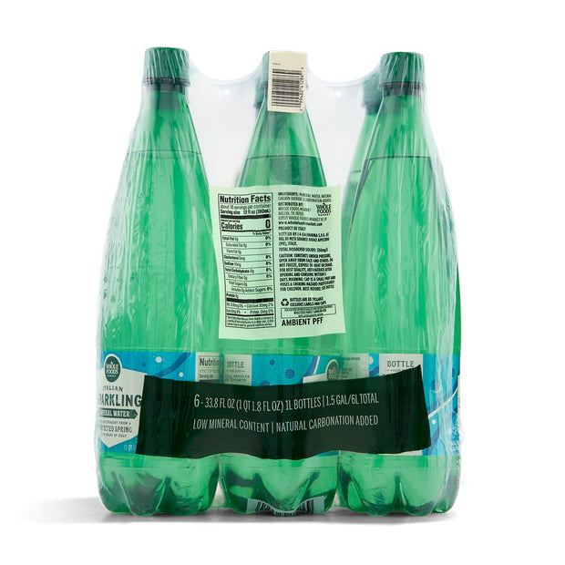 Whole Foods Market, Italian Sparkling Mineral Water 6 Pack, 33.8 Fl Oz